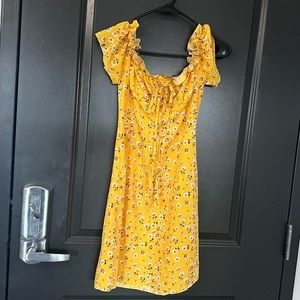 🎃Yellow Floral Mini Dress